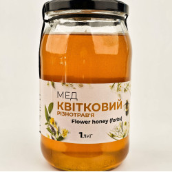 Мед цветочный (разнотравье) ЭКО-МедОК, 1,1 кг