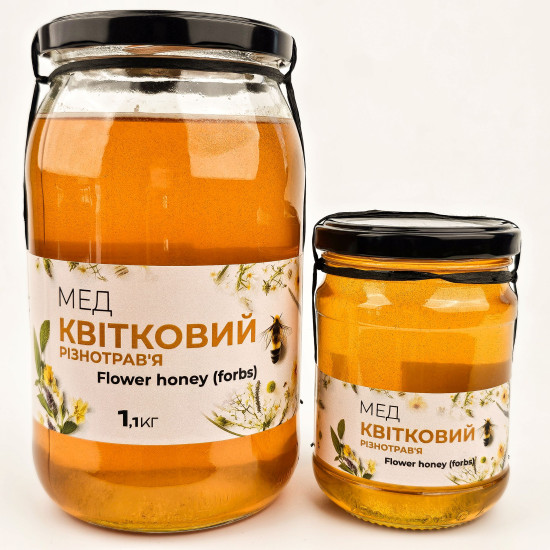 Мед цветочный (разнотравье) ЭКО-МедОК, 1,1 кг