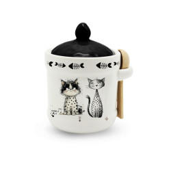 Honey jar with wooden spoon "Seals" 370ml