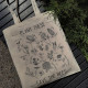 Сумка-шоппер "Plant These, Save the Bees", бежевая, черные цветы, ЭКО-МедОК