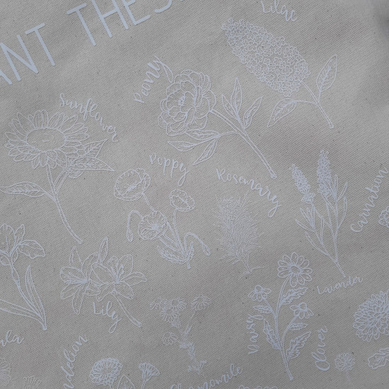 Сумка-шоппер "Plant These, Save the Bees", бежевая, белые цветы, ЭКО-МедОК